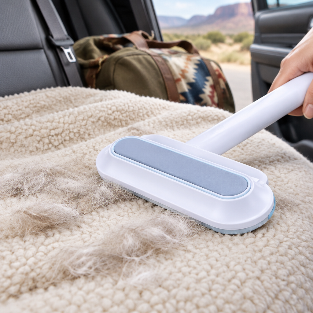 Multifunction Cat Hair Remover Brush | Scraper &amp; Adhesive Fur Cleaner for Carpet, Bed &amp; Sofa