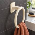 No-Drill Bathroom Towel Ring Holder | Wall Mounted Hanging Rack for Hand Towels &amp; Washcloths