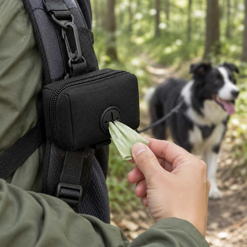 Dog Poop Bag Dispenser &amp; Carrier | Portable Waste Bag Holder with Clip for Outdoor Walks, Leash-Friendly Cleanup Pouch