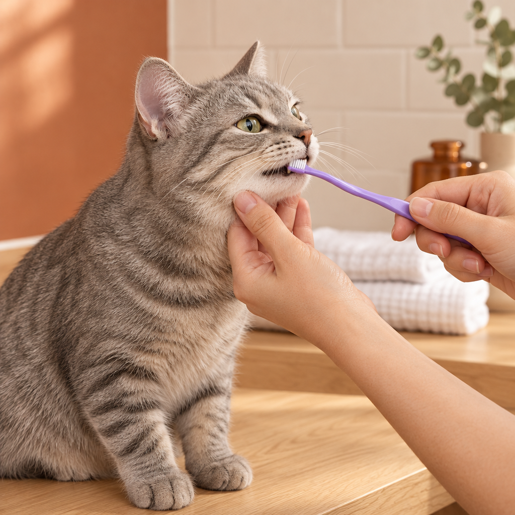 Small-Head Pet Toothbrush for Cats &amp; Dogs | Gentle Dental Cleaning Brush for Kittens, Puppies &amp; Small Breeds