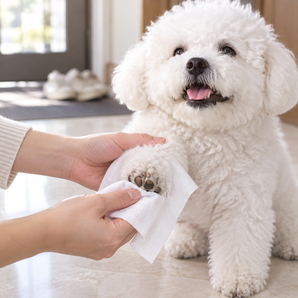 Deodorizing Antibacterial Pet Wipes | Thickened No-Rinse Cleaning Wipes for Cats &amp; Dogs, Paws &amp; Coat