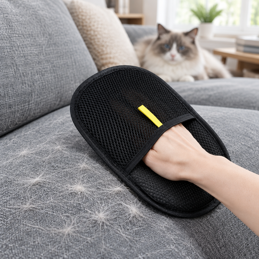 Static Pet Hair Removal Glove | Electrostatic Fur Cleaner Mitt for Cats, Dogs &amp; Upholstery