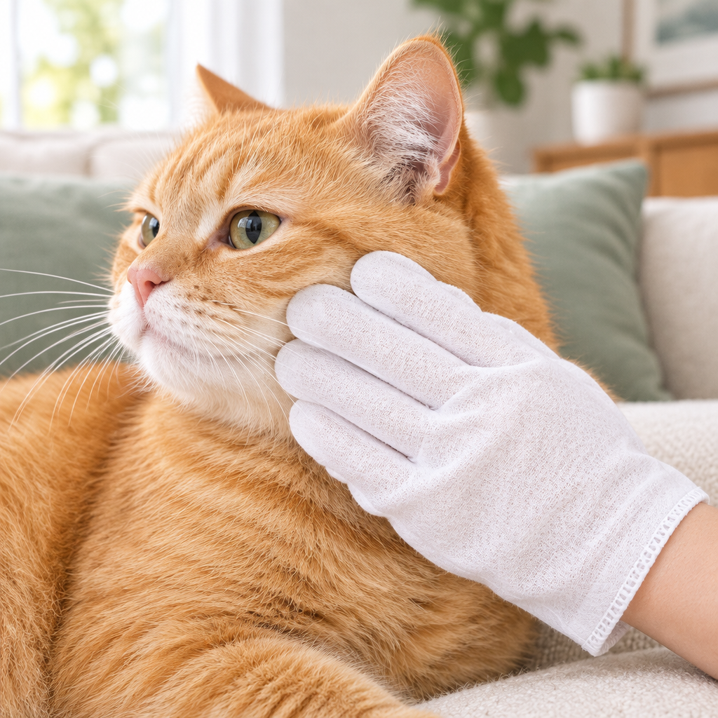 No-Rinse Pet Cleaning Gloves for Cats & Dogs | Disposable Dry Shampoo Bathing Mittens, Deodorizing Pet Wipes Alternative