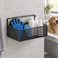 No-Drill Wall Mounted Bathroom Storage Rack | Waterproof Hanging Organizer Shelf with Basket for Toiletries
